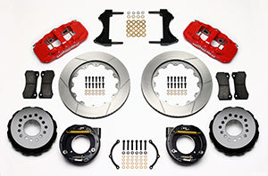 AERO4 Big Brake Rear Parking Brake Kit 4-Piston Rear Kit 14.00-in Rotor Diameter 1.10-in Rotor Width Flange: Large Chevy C10 Offset: 2.42 Rear Mounted Calipers 18-in Min Wheel Dia*