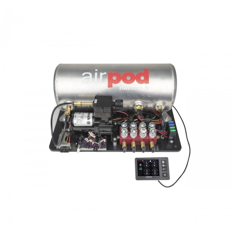 Load image into Gallery viewer, RidePro E5 Air Ride Suspension Control System | 3 Gallon Single Compressor AirPod – 1/4″ Valves
