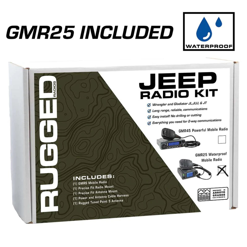 Load image into Gallery viewer, JP1 Jeep Radio Kit - with GMR25 WATERPROOF Mobile Radio for Jeep JL Wrangler, JT Gladiator
